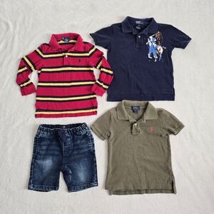 Lot of Boy's Polo Ralph Lauren Shirts & 7 For All Mankind Jean Shorts Size 3T